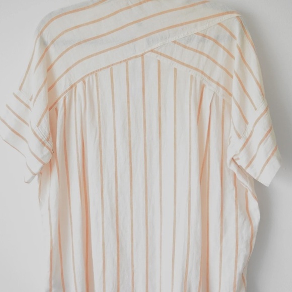 Madewell linen Viscose blend shirt stripe XS oversized - Picture 3 of 11